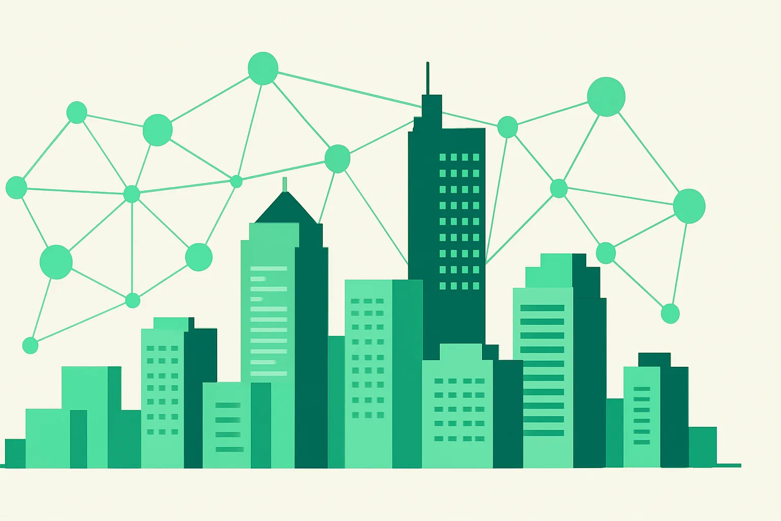 AI automation for businesses in the Philippines — Manila's Makati business district skyline with a connected AI network